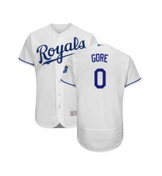 Men's Kansas City Royals #0 Terrance Gore White Flexbase Authentic Collection Baseball Jersey