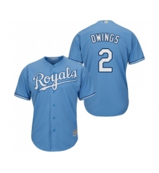 Men's Kansas City Royals #2 Chris Owings Replica Light Blue Alternate 1 Cool Base Baseball Jersey