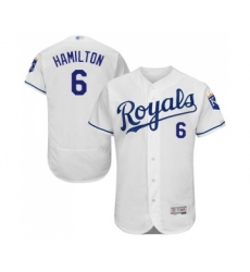 Men's Kansas City Royals #6 Billy Hamilton White Flexbase Authentic Collection Baseball Jersey