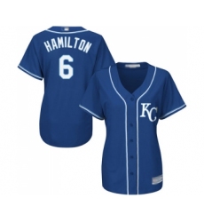 Women's Kansas City Royals #6 Billy Hamilton Replica Pink Fashion Cool Base Baseball Jersey