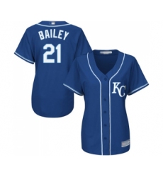Women's Kansas City Royals #21 Homer Bailey Replica Blue Alternate 2 Cool Base Baseball Jersey