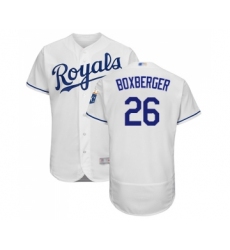 Men's Kansas City Royals #26 Brad Boxberger White Flexbase Authentic Collection Baseball Jersey