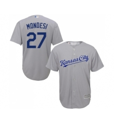 Men's Kansas City Royals #27 Adalberto Mondesi Replica Grey Road Cool Base Baseball Jersey