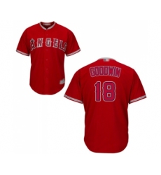 Youth Los Angeles Angels of Anaheim #18 Brian Goodwin Replica Red Alternate Cool Base Baseball Jersey