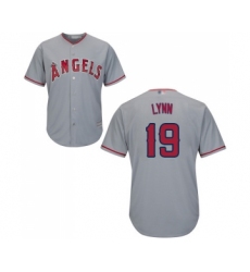 Men's Los Angeles Angels of Anaheim #19 Fred Lynn Replica Grey Road Cool Base Baseball Jersey