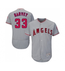 Men's Los Angeles Angels of Anaheim #33 Matt Harvey Grey Road Flex Base Authentic Collection Baseball Jersey