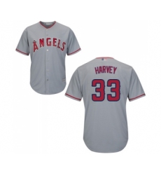 Men's Los Angeles Angels of Anaheim #33 Matt Harvey Replica Grey Road Cool Base Baseball Jersey