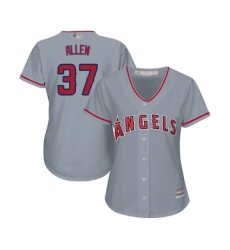 Women's Los Angeles Angels of Anaheim #37 Cody Allen Replica Grey Road Cool Base Baseball Jersey