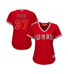 Women's Los Angeles Angels of Anaheim #37 Cody Allen Replica Red Alternate Baseball Jersey