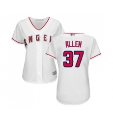 Women's Los Angeles Angels of Anaheim #37 Cody Allen Replica White Home Cool Base Baseball Jersey