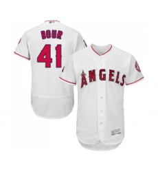 Men's Los Angeles Angels of Anaheim #41 Justin Bour White Home Flex Base Authentic Collection Baseball Jersey