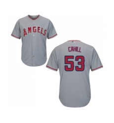 Men's Los Angeles Angels of Anaheim #53 Trevor Cahill Replica Grey Road Cool Base Baseball Jersey