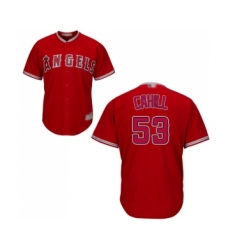 Men's Los Angeles Angels of Anaheim #53 Trevor Cahill Replica Red Alternate Cool Base Baseball Jersey