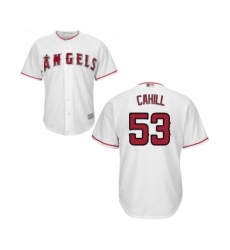 Men's Los Angeles Angels of Anaheim #53 Trevor Cahill Replica White Home Cool Base Baseball Jersey