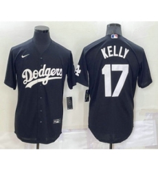Men's Los Angeles Dodgers #17 Joe Kelly Black Turn Back The Clock Stitched Cool Base Jersey