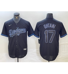 Men's Los Angeles Dodgers #17 Shohei Ohtani Lights Out Black Fashion Stitched Cool Base Nike Jersey