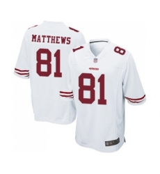 Men's San Francisco 49ers #81 Jordan Matthews Game White Football Jersey