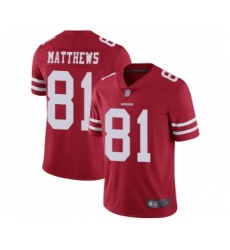 Men's San Francisco 49ers #81 Jordan Matthews Red Team Color Vapor Untouchable Limited Player Football Jersey