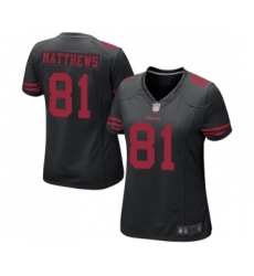 Women's San Francisco 49ers #81 Jordan Matthews Game Black Football Jersey