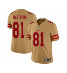 Women's San Francisco 49ers #81 Jordan Matthews Limited Gold Inverted Legend Football Jersey