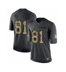 Youth San Francisco 49ers #81 Jordan Matthews Limited Black 2016 Salute to Service Football Jersey