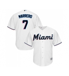 Youth Miami Marlins #7 Deven Marrero Replica White Home Cool Base Baseball Jersey