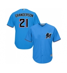 Youth Miami Marlins #21 Curtis Granderson Replica Blue Alternate 1 Cool Base Baseball Jersey