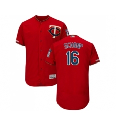 Men's Minnesota Twins #16 Jonathan Schoop Scarlet Alternate Flex Base Authentic Collection Baseball Jersey