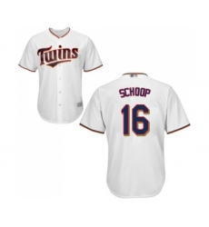 Youth Minnesota Twins #16 Jonathan Schoop Replica White Home Cool Base Baseball Jersey