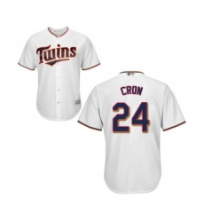 Men's Minnesota Twins #24 C. J. Cron Replica White Home Cool Base Baseball Jersey
