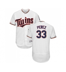Men's Minnesota Twins #33 Martin Perez White Home Flex Base Authentic Collection Baseball Jersey