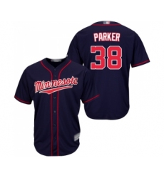 Men's Minnesota Twins #38 Blake Parker Replica Navy Blue Alternate Road Cool Base Baseball Jersey
