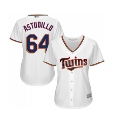 Women's Minnesota Twins #64 Willians Astudillo Replica White Home Cool Base Baseball Jersey