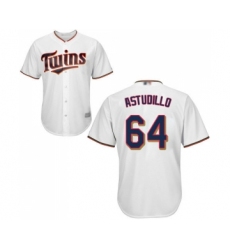Youth Minnesota Twins #64 Willians Astudillo Replica White Home Cool Base Baseball Jersey