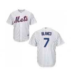 Youth New York Mets #7 Gregor Blanco Authentic White Home Cool Base Baseball Jersey