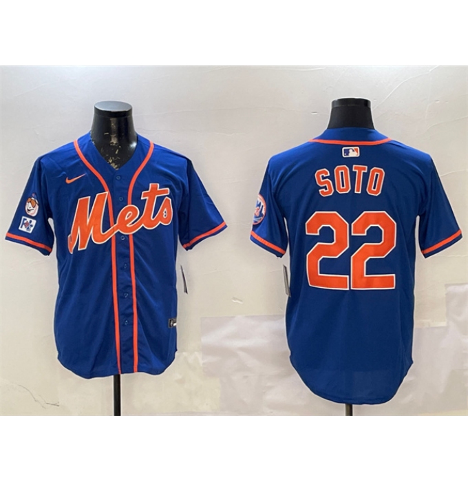 Men's New York Mets #22 Juan Soto Royal 2025 Spring Training Alternate Limited Stitched Baseball Jersey