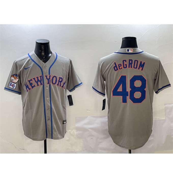 Men's New York Mets #48 Jacob DeGrom Grey 2025 Spring Training Cool Base Stitched Baseball Jersey