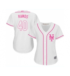 Women's New York Mets #40 Wilson Ramos Authentic White Fashion Cool Base Baseball Jersey