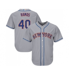 Youth New York Mets #40 Wilson Ramos Authentic Grey Road Cool Base Baseball Jersey
