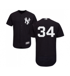 Men's New York Yankees #34 J.A. Happ Navy Blue Alternate Flex Base Authentic Collection Baseball Jersey