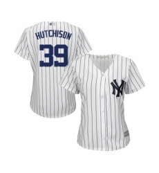 Women's New York Yankees #39 Drew Hutchison Authentic White Home Baseball Jersey