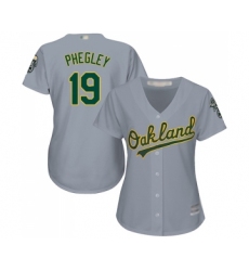 Women's Oakland Athletics #19 Josh Phegley Replica Grey Road Cool Base Baseball Jersey
