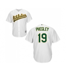 Youth Oakland Athletics #19 Josh Phegley Replica White Home Cool Base Baseball Jersey