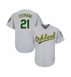Youth Oakland Athletics #21 Marco Estrada Replica Grey Road Cool Base Baseball Jersey