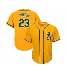 Men's Oakland Athletics #23 Jurickson Profar Replica Gold Alternate 2 Cool Base Baseball Jersey