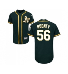 Men's Oakland Athletics #56 Fernando Rodney Green Alternate Flex Base Authentic Collection Baseball Jersey