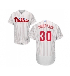 Men's Philadelphia Phillies #30 David Robertson White Home Flex Base Authentic Collection Baseball Jersey