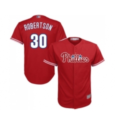 Youth Philadelphia Phillies #30 David Robertson Replica Red Alternate Cool Base Baseball Jersey