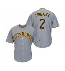 Youth Pittsburgh Pirates #2 Erik Gonzalez Replica Grey Road Cool Base Baseball Jersey