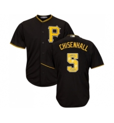 Men's Pittsburgh Pirates #5 Lonnie Chisenhall Authentic Black Team Logo Fashion Cool Base Baseball Jersey